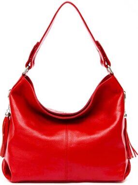 Women's Red Handbag Ladies Shoulder Tote Messenger Hobo Bag Satchel Leather